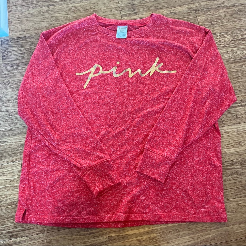PINK Victoria's Secret Red Long Sleeve Top